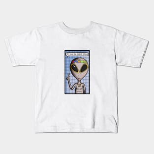 Hippie Alien Come in Peace Funny Kids T-Shirt